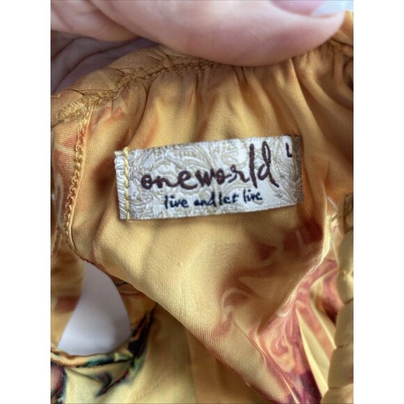 Vintage Y2K One World Baby Doll Dress Women's Large Yellow Abstract Fairy NWT - Picture 8 of 13